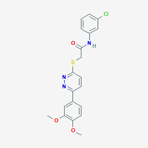molecular formula C20H18ClN3O3S B2614817 N-(3-chlorophenyl)-2-{[6-(3,4-dimethoxyphenyl)pyridazin-3-yl]sulfanyl}acetamide CAS No. 893992-71-7