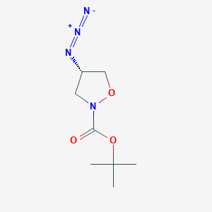 molecular formula C8H14N4O3 B2614842 Tert-butyl (4S)-4-azido-1,2-oxazolidine-2-carboxylate CAS No. 2126144-14-5