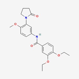 molecular formula C22H26N2O5 B2614852 3,4-diethoxy-N-[4-methoxy-3-(2-oxopyrrolidin-1-yl)phenyl]benzamide CAS No. 941993-95-9