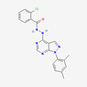 2-chloro-N'-[1-(2,4-dimethylphenyl)-1H-pyrazolo[3,4-d]pyrimidin-4-yl]benzohydrazide