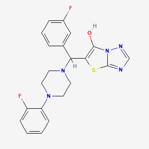 molecular formula C21H19F2N5OS B2614937 5-((3-Fluorophenyl)(4-(2-fluorophenyl)piperazin-1-yl)methyl)thiazolo[3,2-b][1,2,4]triazol-6-ol CAS No. 868220-06-8