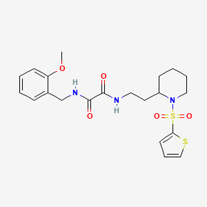 B2615002 N1-(2-methoxybenzyl)-N2-(2-(1-(thiophen-2-ylsulfonyl)piperidin-2-yl)ethyl)oxalamide CAS No. 898368-94-0