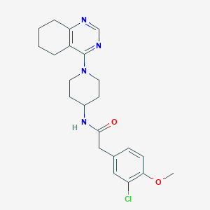 2-(3-chloro-4-methoxyphenyl)-N-(1-(5,6,7,8-tetrahydroquinazolin-4-yl)piperidin-4-yl)acetamide