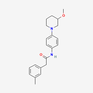 molecular formula C21H26N2O2 B2615055 N-[4-(3-METHOXYPIPERIDIN-1-YL)PHENYL]-2-(3-METHYLPHENYL)ACETAMIDE CAS No. 1797318-49-0