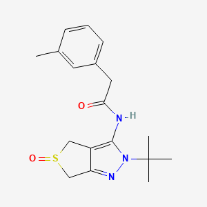 N-(2-tert-butyl-5-oxo-4,6-dihydrothieno[3,4-c]pyrazol-3-yl)-2-(3-methylphenyl)acetamide