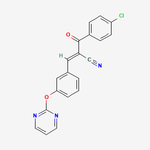 (E)-2-(4-chlorobenzoyl)-3-(3-pyrimidin-2-yloxyphenyl)prop-2-enenitrile