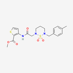 Methyl 3-(2-(6-(4-methylbenzyl)-1,1-dioxido-1,2,6-thiadiazinan-2-yl)acetamido)thiophene-2-carboxylate