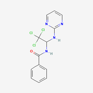 molecular formula C13H11Cl3N4O B2615104 N-(2,2,2-trichloro-1-(pyrimidin-2-ylamino)ethyl)benzamide CAS No. 256954-76-4