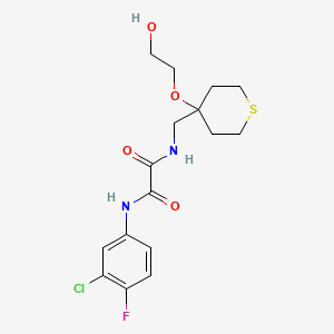 N1-(3-chloro-4-fluorophenyl)-N2-((4-(2-hydroxyethoxy)tetrahydro-2H-thiopyran-4-yl)methyl)oxalamide