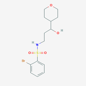 2-bromo-N-(3-hydroxy-3-(tetrahydro-2H-pyran-4-yl)propyl)benzenesulfonamide