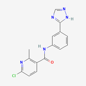 6-Chloro-2-methyl-N-[3-(1H-1,2,4-triazol-5-yl)phenyl]pyridine-3-carboxamide
