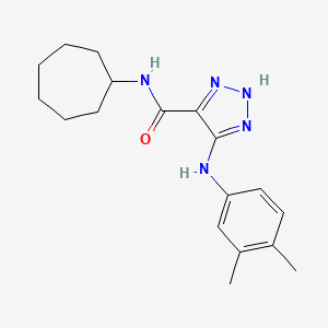 N-cycloheptyl-5-((3,4-dimethylphenyl)amino)-1H-1,2,3-triazole-4-carboxamide