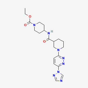B2615195 ethyl 4-(1-(6-(1H-1,2,4-triazol-1-yl)pyridazin-3-yl)piperidine-3-carboxamido)piperidine-1-carboxylate CAS No. 1797092-66-0