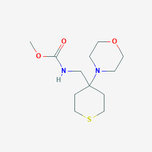 molecular formula C12H22N2O3S B2615207 methyl N-{[4-(morpholin-4-yl)thian-4-yl]methyl}carbamate CAS No. 2380170-79-4