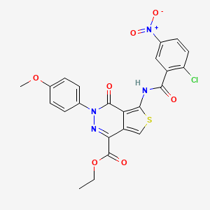 molecular formula C23H17ClN4O7S B2615249 Ethyl 5-(2-chloro-5-nitrobenzamido)-3-(4-methoxyphenyl)-4-oxo-3,4-dihydrothieno[3,4-d]pyridazine-1-carboxylate CAS No. 851952-16-4