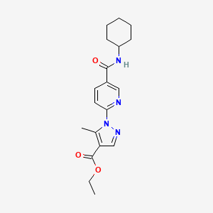 molecular formula C19H24N4O3 B2615281 ethyl 1-(5-(cyclohexylcarbamoyl)pyridin-2-yl)-5-methyl-1H-pyrazole-4-carboxylate CAS No. 1251684-64-6