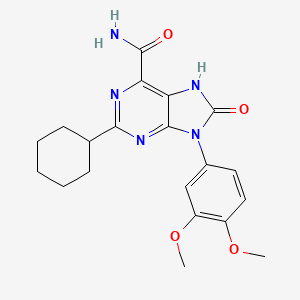 2-cyclohexyl-9-(3,4-dimethoxyphenyl)-8-oxo-7H-purine-6-carboxamide