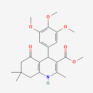 molecular formula C23H29NO6 B2615321 Methyl 2,7,7-trimethyl-5-oxo-4-(3,4,5-trimethoxyphenyl)-1,4,5,6,7,8-hexahydroquinoline-3-carboxylate CAS No. 157870-53-6