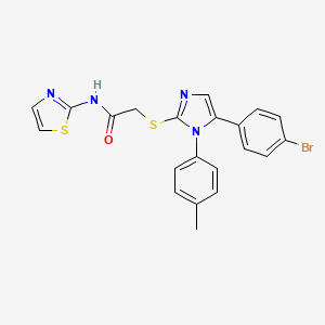 2-((5-(4-bromophenyl)-1-(p-tolyl)-1H-imidazol-2-yl)thio)-N-(thiazol-2-yl)acetamide
