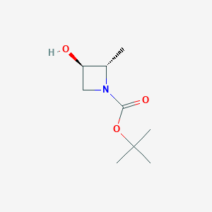 molecular formula C9H17NO3 B2615356 tert-Butyl (2S,3R)-3-hydroxy-2-methylazetidine-1-carboxylate CAS No. 172017-35-5