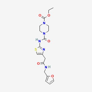 Ethyl 4-((4-(2-((furan-2-ylmethyl)amino)-2-oxoethyl)thiazol-2-yl)carbamoyl)piperazine-1-carboxylate