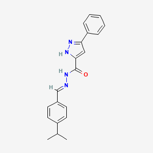 (E)-N'-(4-isopropylbenzylidene)-3-phenyl-1H-pyrazole-5-carbohydrazide
