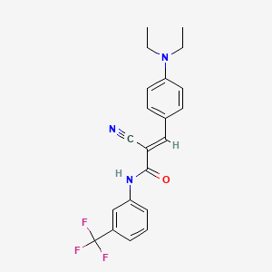 (E)-2-cyano-3-[4-(diethylamino)phenyl]-N-[3-(trifluoromethyl)phenyl]prop-2-enamide