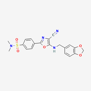 4-{5-[(1,3-benzodioxol-5-ylmethyl)amino]-4-cyano-1,3-oxazol-2-yl}-N,N-dimethylbenzenesulfonamide
