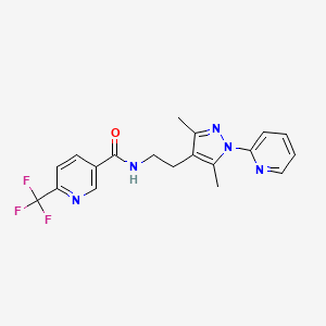 N-(2-(3,5-dimethyl-1-(pyridin-2-yl)-1H-pyrazol-4-yl)ethyl)-6-(trifluoromethyl)nicotinamide