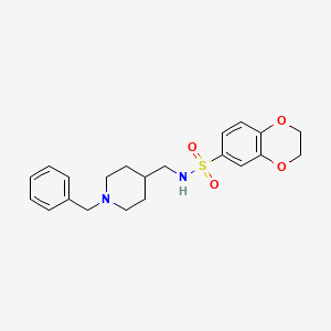 molecular formula C21H26N2O4S B2615410 N-[(1-benzylpiperidin-4-yl)methyl]-2,3-dihydro-1,4-benzodioxine-6-sulfonamide CAS No. 953260-82-7