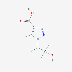 molecular formula C10H16N2O3 B2615418 1-(3-hydroxy-3-methylbutan-2-yl)-5-methyl-1H-pyrazole-4-carboxylic acid CAS No. 1872341-50-8