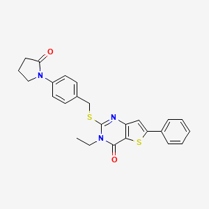 molecular formula C25H23N3O2S2 B2615463 N-(3,5-dimethoxyphenyl)-2-{[4-ethyl-5-(1-methyl-3-phenyl-1H-pyrazol-4-yl)-4H-1,2,4-triazol-3-yl]thio}acetamide CAS No. 1189475-17-9