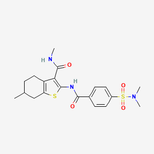 molecular formula C20H25N3O4S2 B2615464 2-(4-(N,N-dimethylsulfamoyl)benzamido)-N,6-dimethyl-4,5,6,7-tetrahydrobenzo[b]thiophene-3-carboxamide CAS No. 868965-48-4