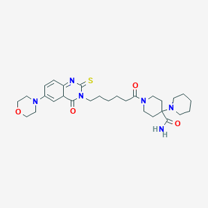 molecular formula C29H42N6O4S B2615467 1'-{6-[6-(Morpholin-4-yl)-4-oxo-2-sulfanylidene-1,2,3,4-tetrahydroquinazolin-3-yl]hexanoyl}-[1,4'-bipiperidine]-4'-carboxamide CAS No. 689770-09-0