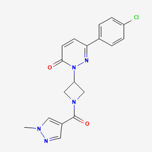 6-(4-Chlorophenyl)-2-[1-(1-methylpyrazole-4-carbonyl)azetidin-3-yl]pyridazin-3-one