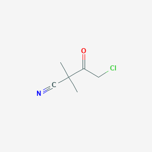 molecular formula C6H8ClNO B2615486 4-Chloro-2,2-dimethyl-3-oxobutanenitrile CAS No. 2452342-44-6