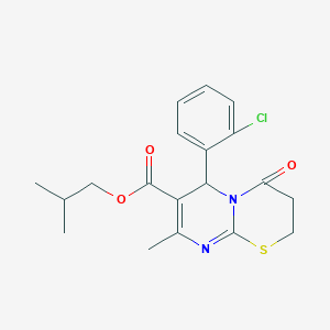 molecular formula C19H21ClN2O3S B2615569 2-methylpropyl 6-(2-chlorophenyl)-8-methyl-4-oxo-2H,3H,4H,6H-pyrimido[2,1-b][1,3]thiazine-7-carboxylate CAS No. 620156-80-1