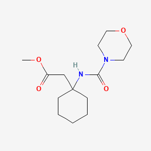 molecular formula C14H24N2O4 B2615572 methyl 2-(1-(morpholine-4-carboxamido)cyclohexyl)acetate CAS No. 1573547-40-6
