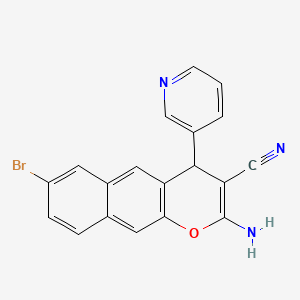B2615576 2-amino-7-bromo-4-(3-pyridinyl)-4H-benzo[g]chromene-3-carbonitrile CAS No. 882747-31-1