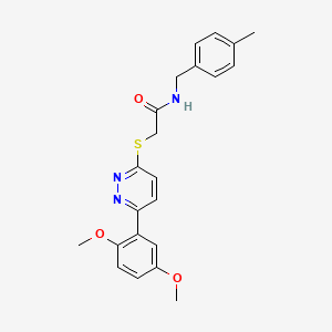 molecular formula C22H23N3O3S B2615599 2-((6-(2,5-dimethoxyphenyl)pyridazin-3-yl)thio)-N-(4-methylbenzyl)acetamide CAS No. 941883-95-0