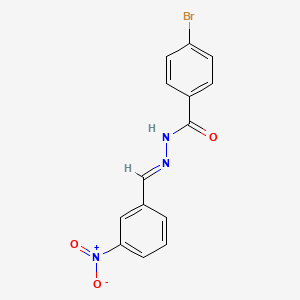 molecular formula C14H10BrN3O3 B2615686 4-BROMO-N'-[(E)-(3-NITROPHENYL)METHYLIDENE]BENZOHYDRAZIDE CAS No. 329049-14-1