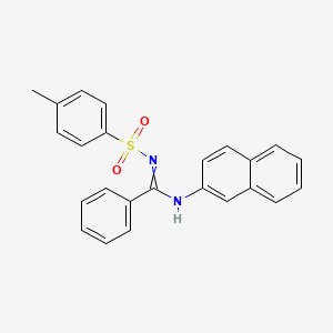 molecular formula C24H20N2O2S B2615752 N'-(4-methylbenzenesulfonyl)-N-(naphthalen-2-yl)benzenecarboximidamide CAS No. 301195-01-7