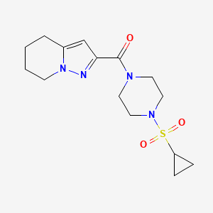 molecular formula C15H22N4O3S B2615787 1-(cyclopropanesulfonyl)-4-{4H,5H,6H,7H-pyrazolo[1,5-a]pyridine-2-carbonyl}piperazine CAS No. 2034592-22-6