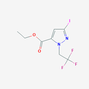 molecular formula C8H8F3IN2O2 B2615937 Ethyl 5-iodo-2-(2,2,2-trifluoroethyl)pyrazole-3-carboxylate CAS No. 2226182-96-1