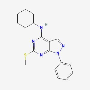 N-cyclohexyl-6-(methylsulfanyl)-1-phenyl-1H-pyrazolo[3,4-d]pyrimidin-4-amine