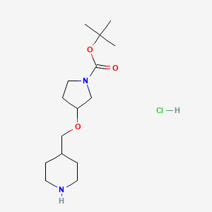 Tert-butyl 3-[(piperidin-4-yl)methoxy]pyrrolidine-1-carboxylate hydrochloride