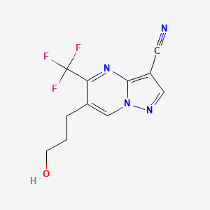 6-(3-Hydroxypropyl)-5-(trifluoromethyl)pyrazolo[1,5-a]pyrimidine-3-carbonitrile