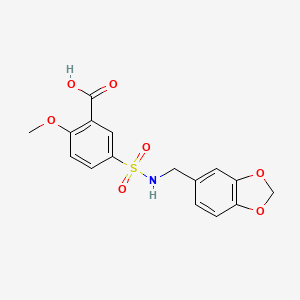 5-[(1,3-Benzodioxol-5-ylmethyl)sulfamoyl]-2-methoxybenzoic acid
