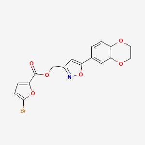 (5-(2,3-Dihydrobenzo[b][1,4]dioxin-6-yl)isoxazol-3-yl)methyl 5-bromofuran-2-carboxylate