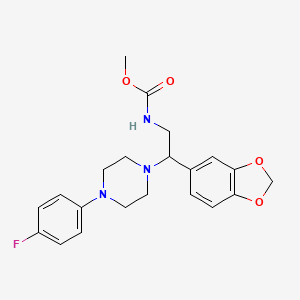 Methyl (2-(benzo[d][1,3]dioxol-5-yl)-2-(4-(4-fluorophenyl)piperazin-1-yl)ethyl)carbamate